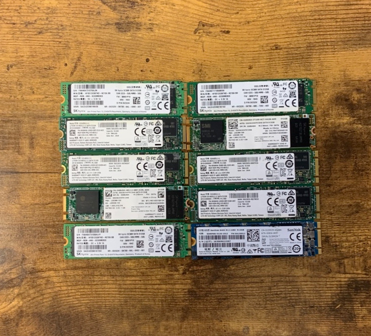 [ BULK LOT of 10] M.2 512GB SSD Various SAMSUNG HYNIX SANDISK TOSHIBA etc.. Available Now for $239.99