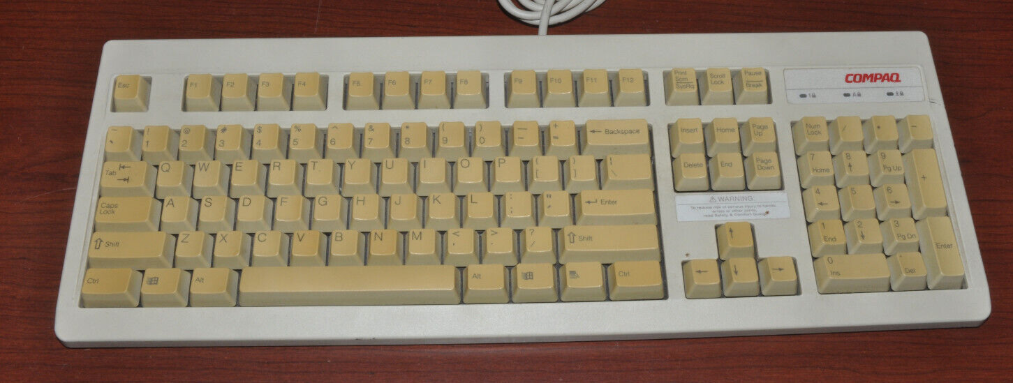 Vintage Compaq Mechanical Keyboard 235212-101 121740-001 A RT6656TW Beige PS/2. Available Now for $16.99