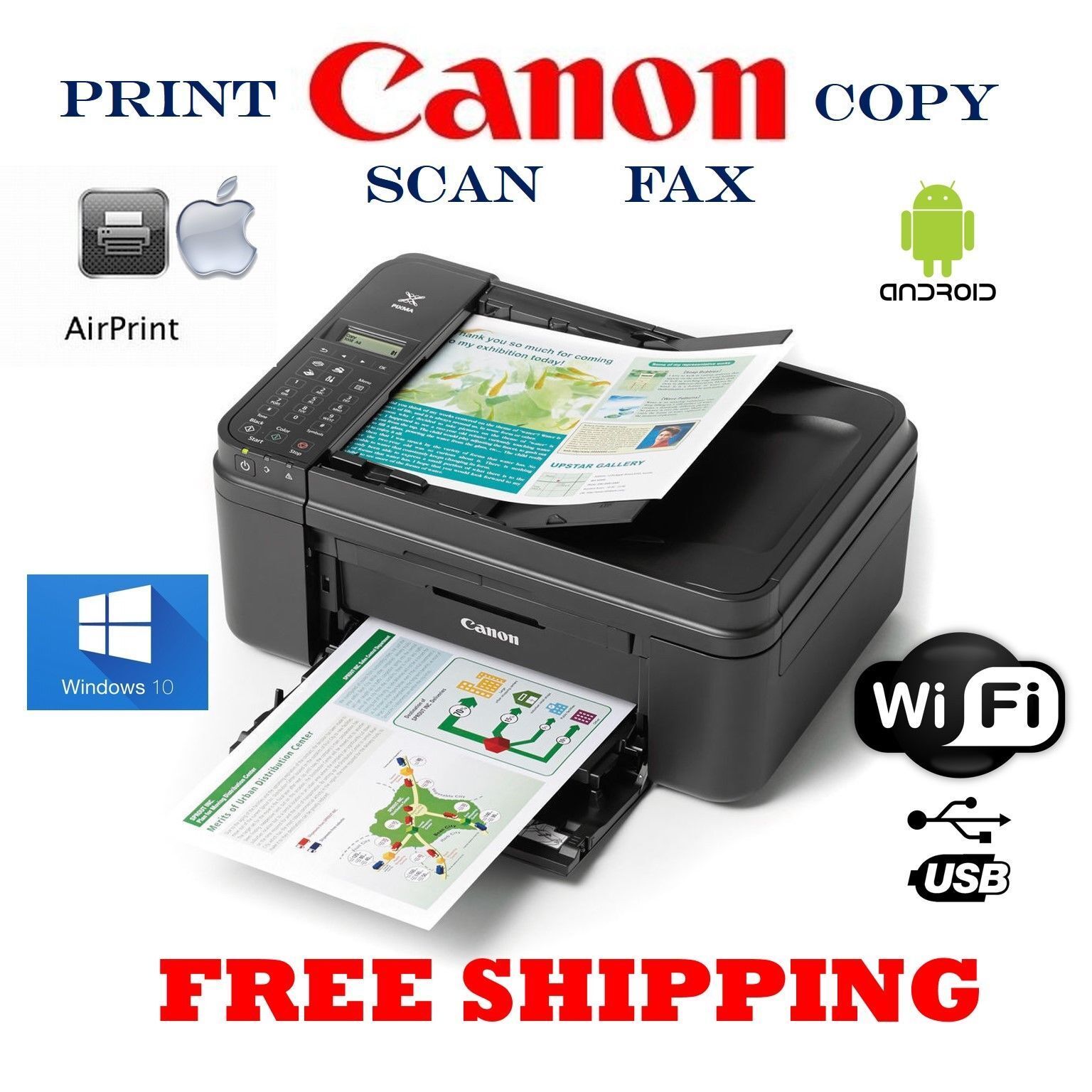 NEW Canon TR4720 (4522) Wireless Printer Copy Scan-Fax-Legal Print-Holiday Deal. Available Now for $101.98