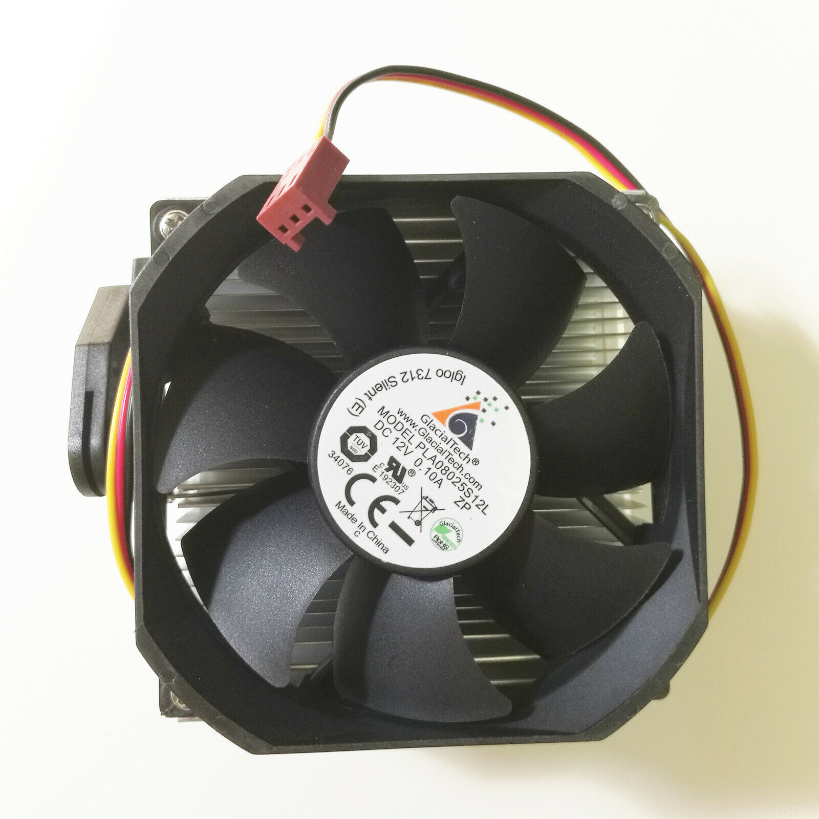 Original GlaciaTech 80x80x25 mm DC 12V 3-Pin Super Quiet PC Case CPU Cooling Fan. Available Now for $9.95