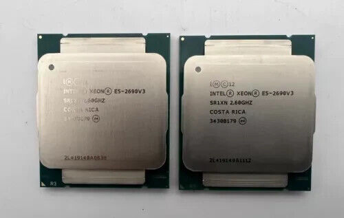 Matched Pair Intel Xeon E5-2690v3 2.6GHz Server CPU Processor SR1XN Tested. Available Now for $11.95