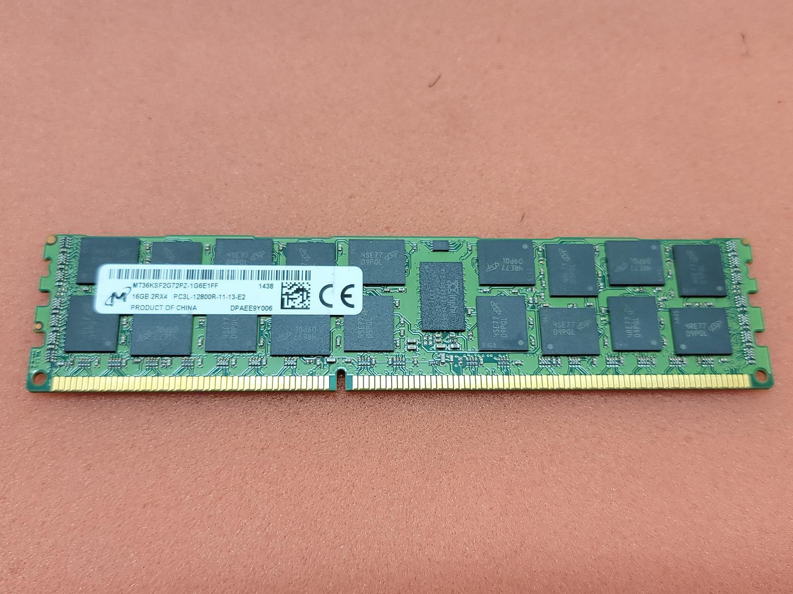 MICRON 16GB SERVER RAM DDR3 RECC PC3 12800R 2RX4 MT36KSF2G72PZ-1G6 SKU 4518. Available Now for $6.79