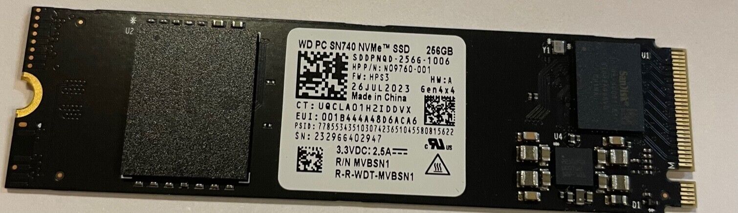 Western Digital 256GB M.2 PCIE NVMe HP 256GB SATA M.2 2280 SSD. Available Now for $18.99