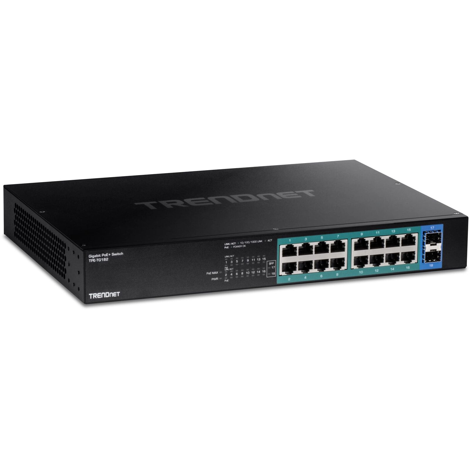 18-Port Gigabit PoE+ Switch, 16 x 30W PoE+ Ports, 2 Gigabit SFP Slots, 240W P.... Available Now for $352.75