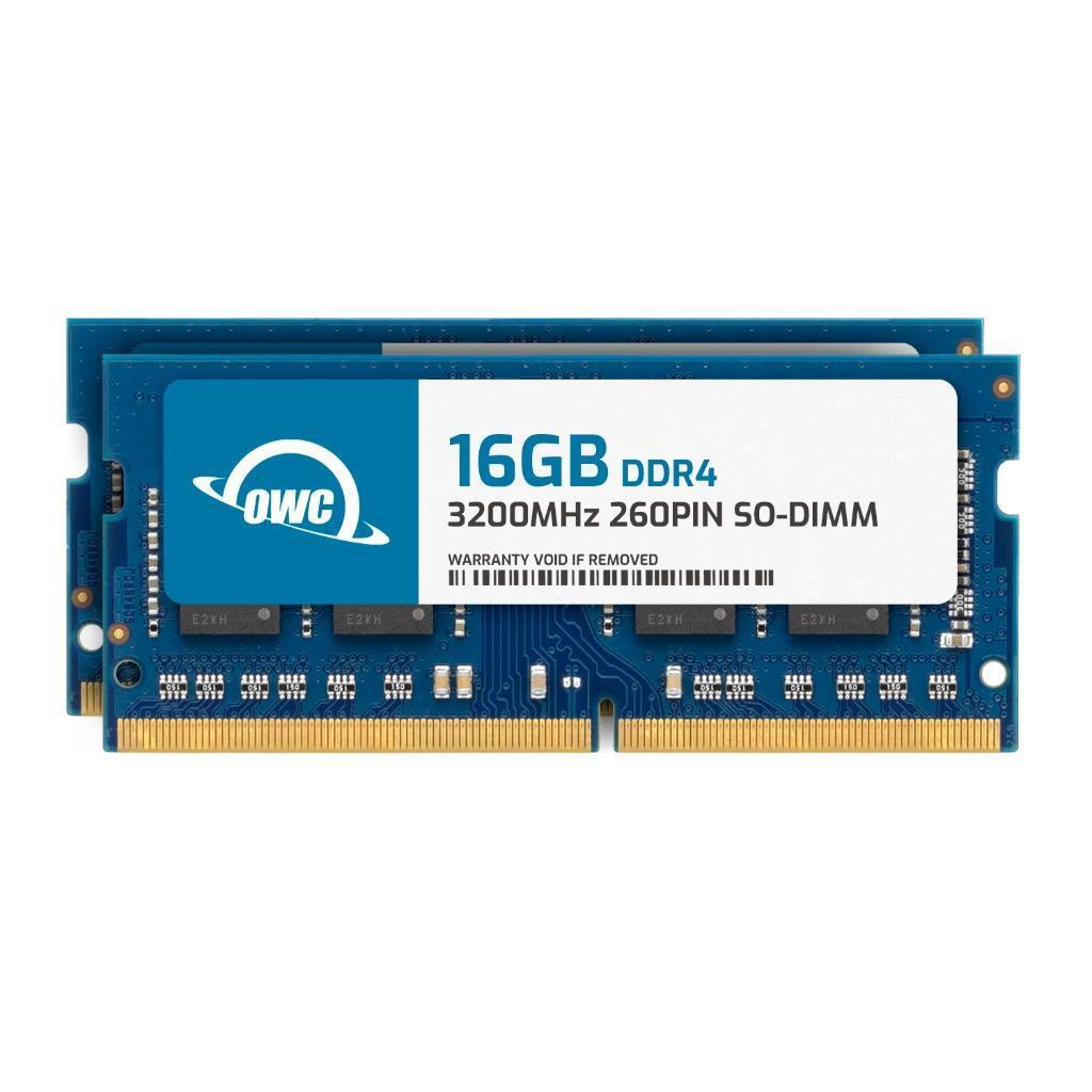 OWC 32GB (2x16GB) DDR4 3200MHz PC4-25600 Non-ECC SODIMM 260pin RAM. Available Now for $43.89