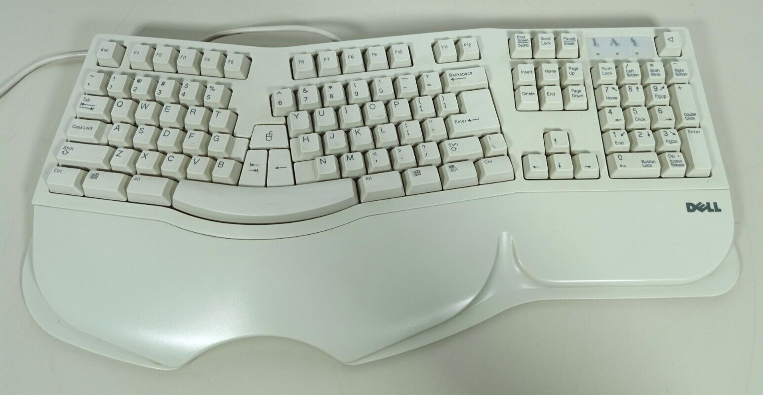 Vintage Dell SK-6000 E Ergonomic PS/2 Computer Keyboard GYUR48SK Mechanical. Available Now for $39.99