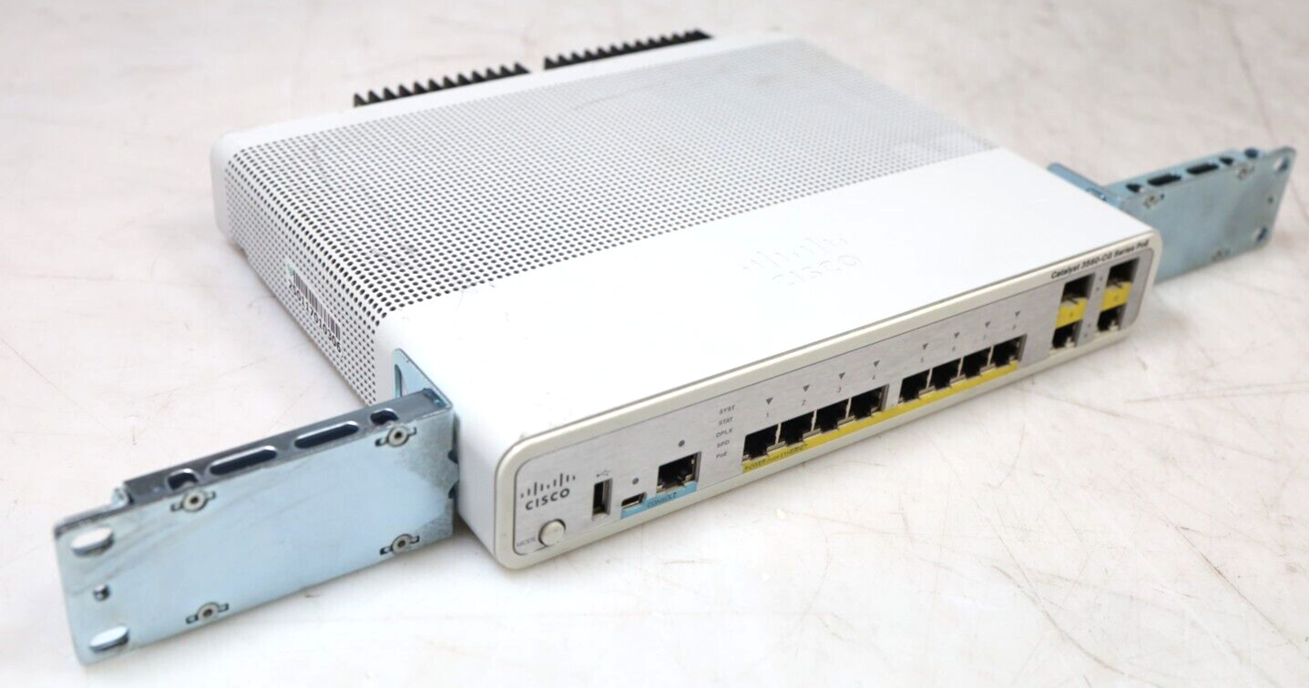 Cisco Catalyst WS-C3560CG-8PC-S 8x Gigabit PoE+ RJ45 Ethernet Switch. Available Now for $64.99