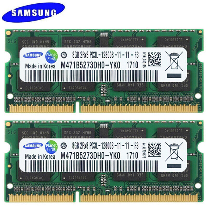 SAMSUNG DDR3L 1600MHz 16GB (2 x 8GB)  PC3L-12800 2Rx8 Laptop Memory SODIMM RAM. Available Now for $15.80