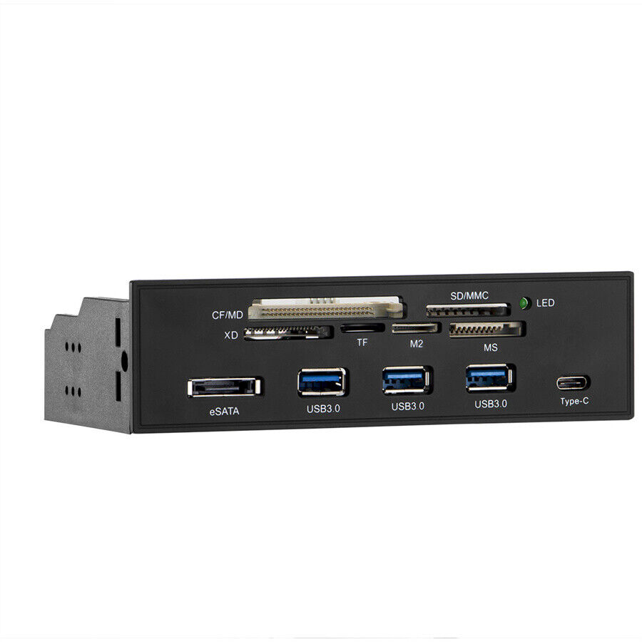 5.25 PC Computer Front Panel USB 3.0 Hub USB 3.1 Type-C eSATA Port Card Reader. Available Now for $35.90