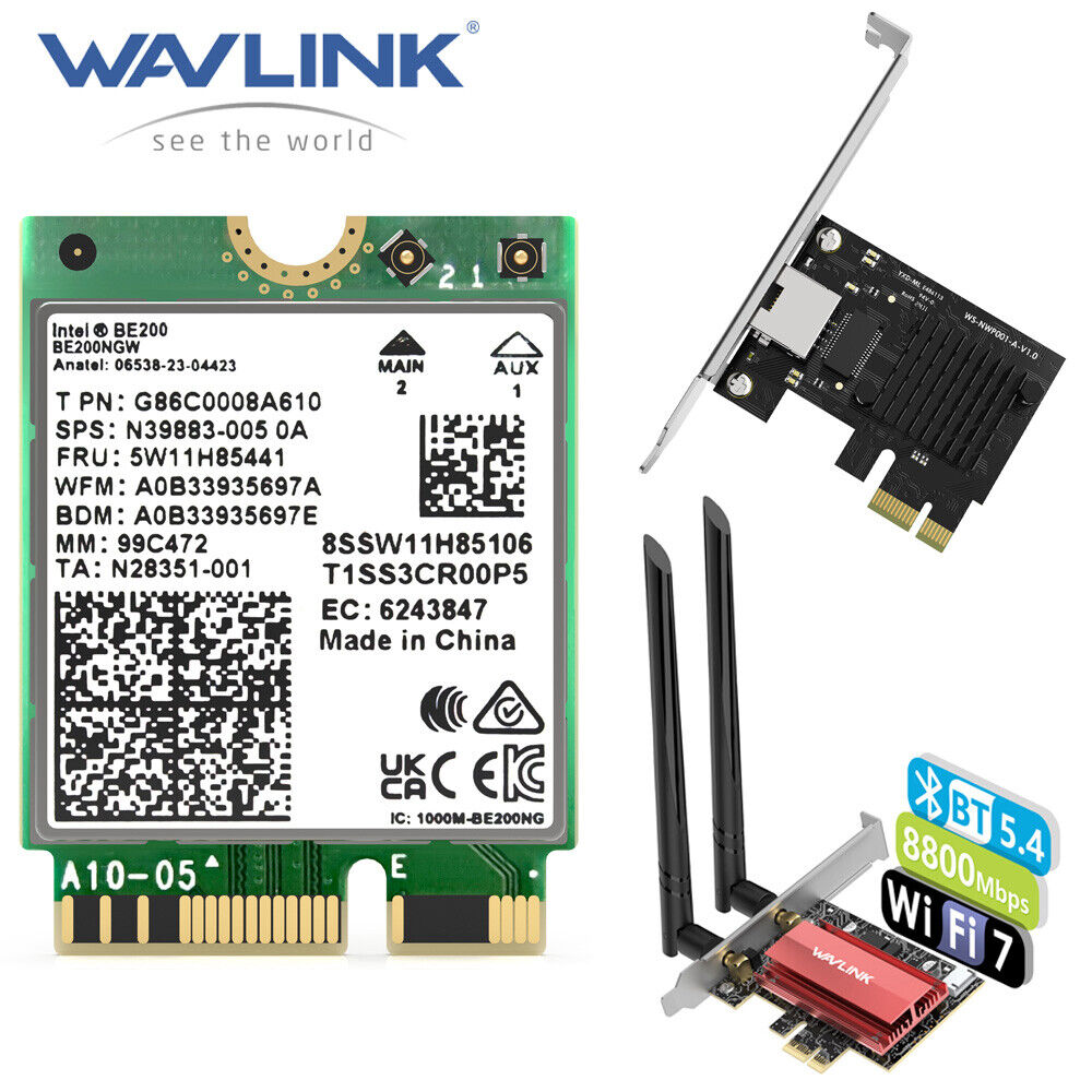 Wavlink WIFI 7 PCIe WiFi Card PC Wireless Bluetooth Adapter for Windows 10/11. Available Now for $16.14