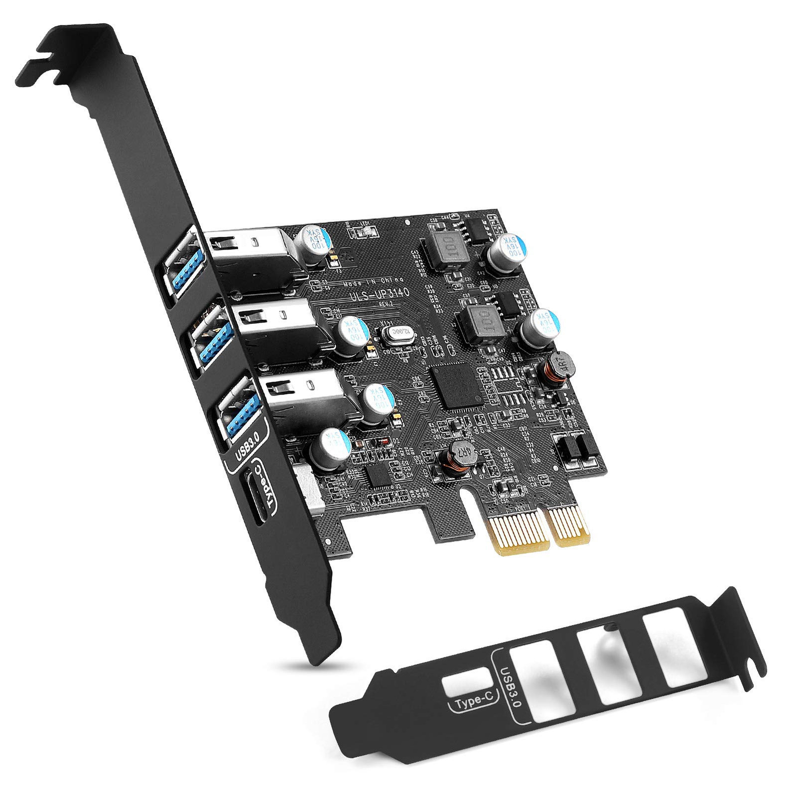 PCI-E to USB 3.0 Type C +3 Type A Expansion Card - Interface USB 3.0 4-Port E.... Available Now for $29.86